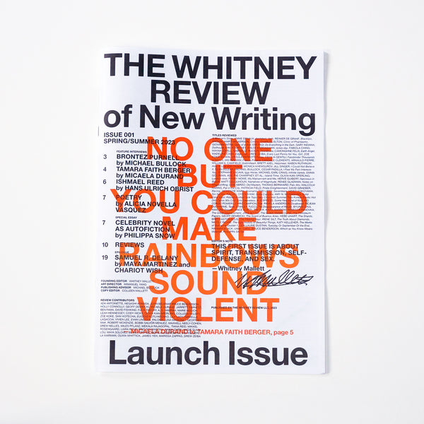 The Whitney Review of New Writing - Whitney Mallett